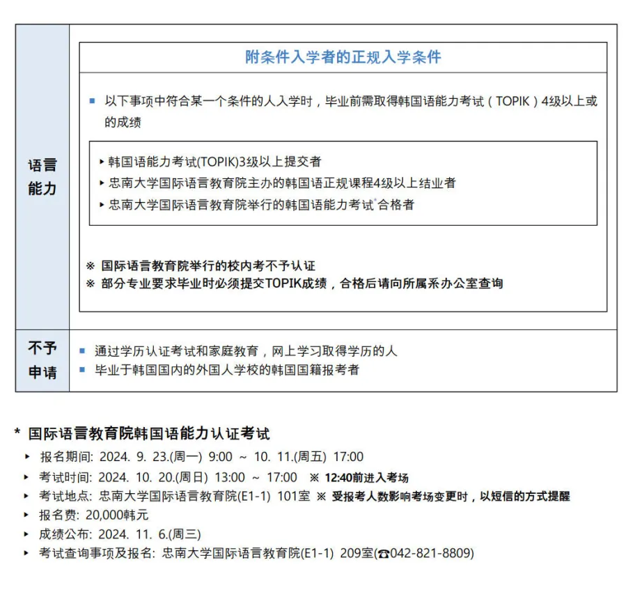 2025年3月韩国忠南国立大学本科招生简章(图8)