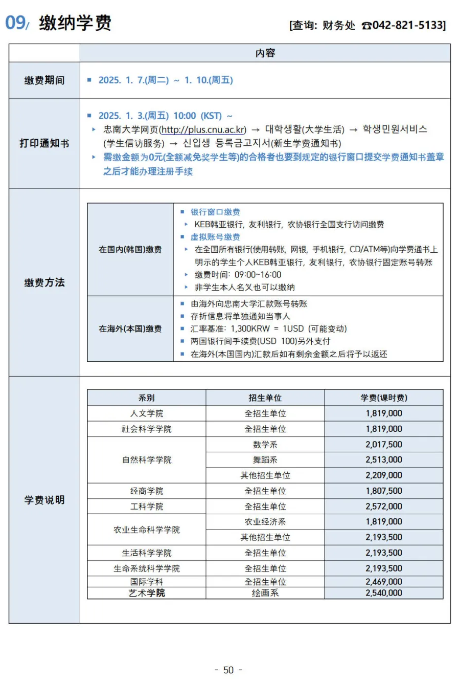 2025年3月韩国忠南国立大学本科招生简章(图13)